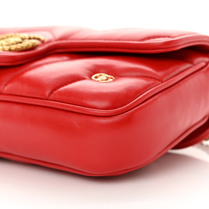 Gucci Calfskin Matelasse Double G Studs Mini Torchon GG Marmont Shoulder Bag Hibiscus Red 11 of 12