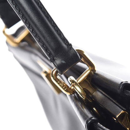 Fendi Vitello Morgan Shiny Nappa Medium Peekaboo Iconic Satchel Black 15 of 19