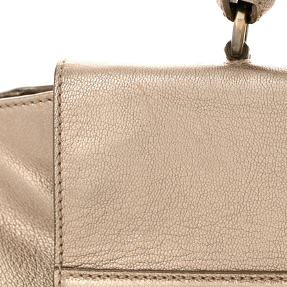 Salvatore Ferragamo Metallic Grained Calfskin Medium Sofia Satchel Gold 10 of 14
