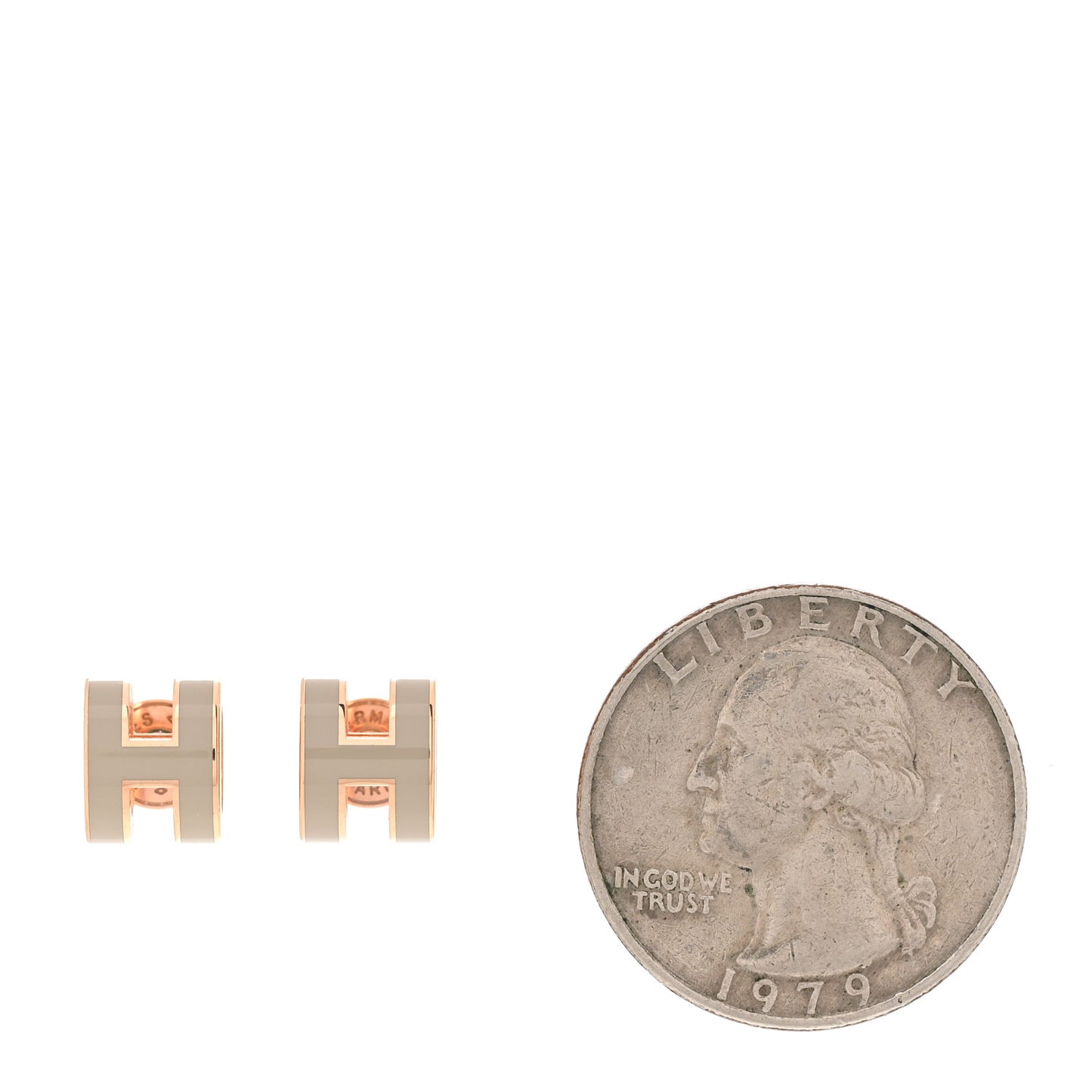 Rose Gold Lacquered Mini Pop H Earrings Marron Glace