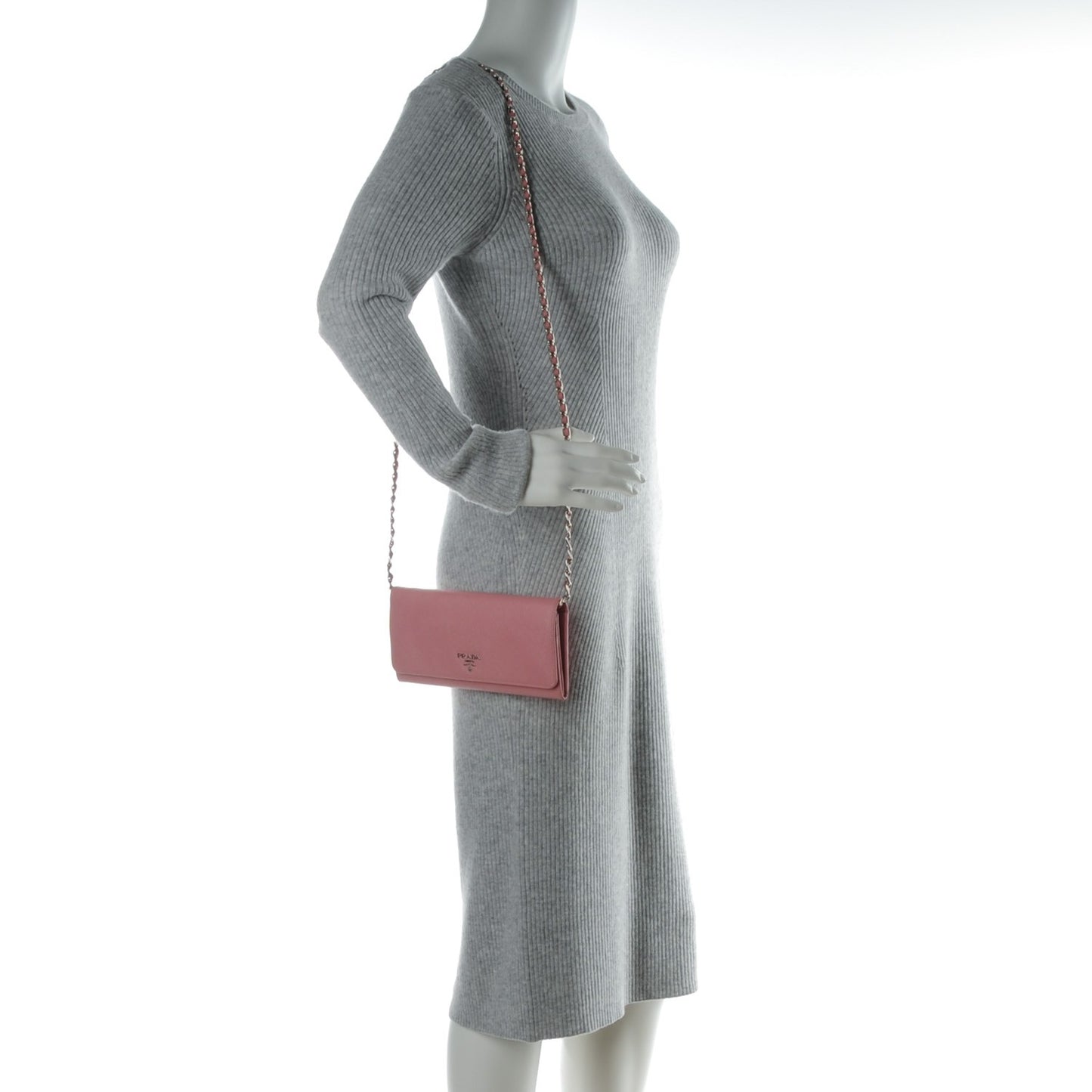 Saffiano Metal Oro Chain Wallet Petalo