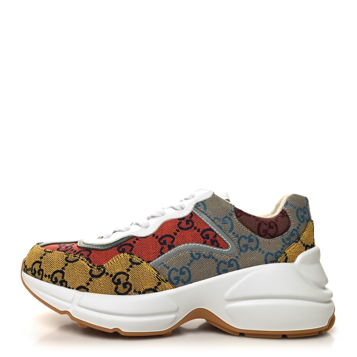 Monogram Multicolor Demetra Womens Rhyton Sneakers 36 Yellow Blue Great White Tabasco