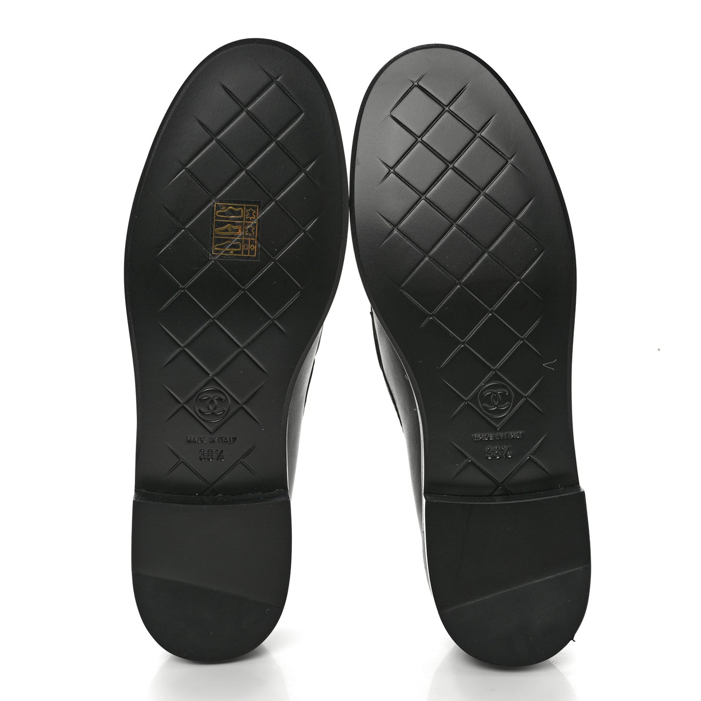 Lambskin Quilted CC Turnlock Loafers 38.5 Black