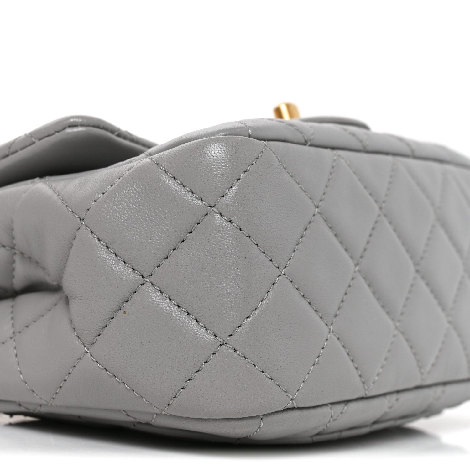 Chanel Lambskin Quilted Mini Pearl Crush Flap Light Grey 8 of 9