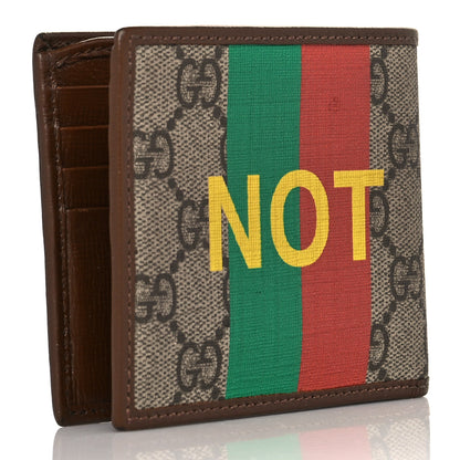 Gucci GG Supreme Monogram Azalea Calfskin Fake/Not Bi-Fold Wallet Beige Ebony Brown Sugar 3 of 10