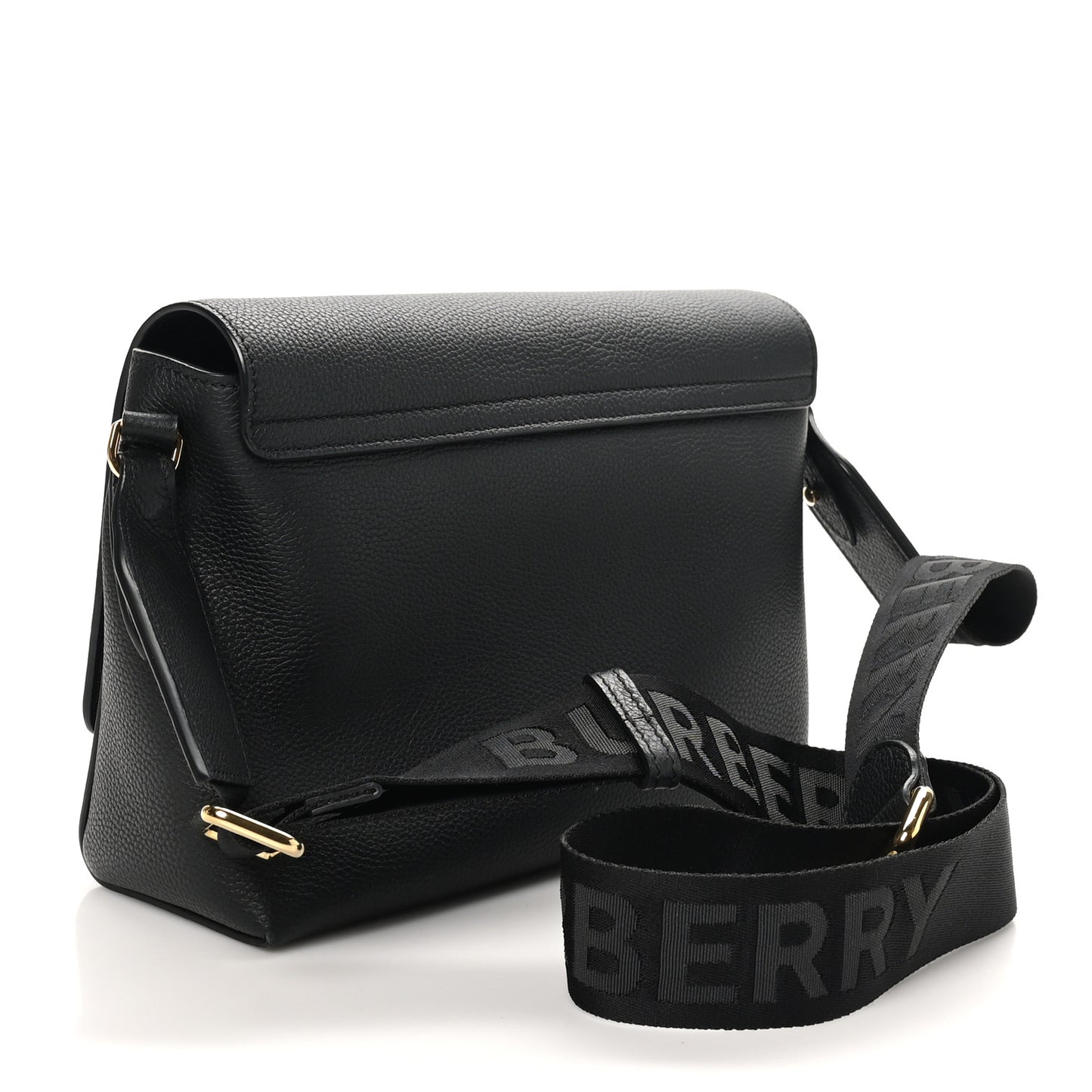 Grainy Calfskin Vintage Check Note Crossbody Bag Black