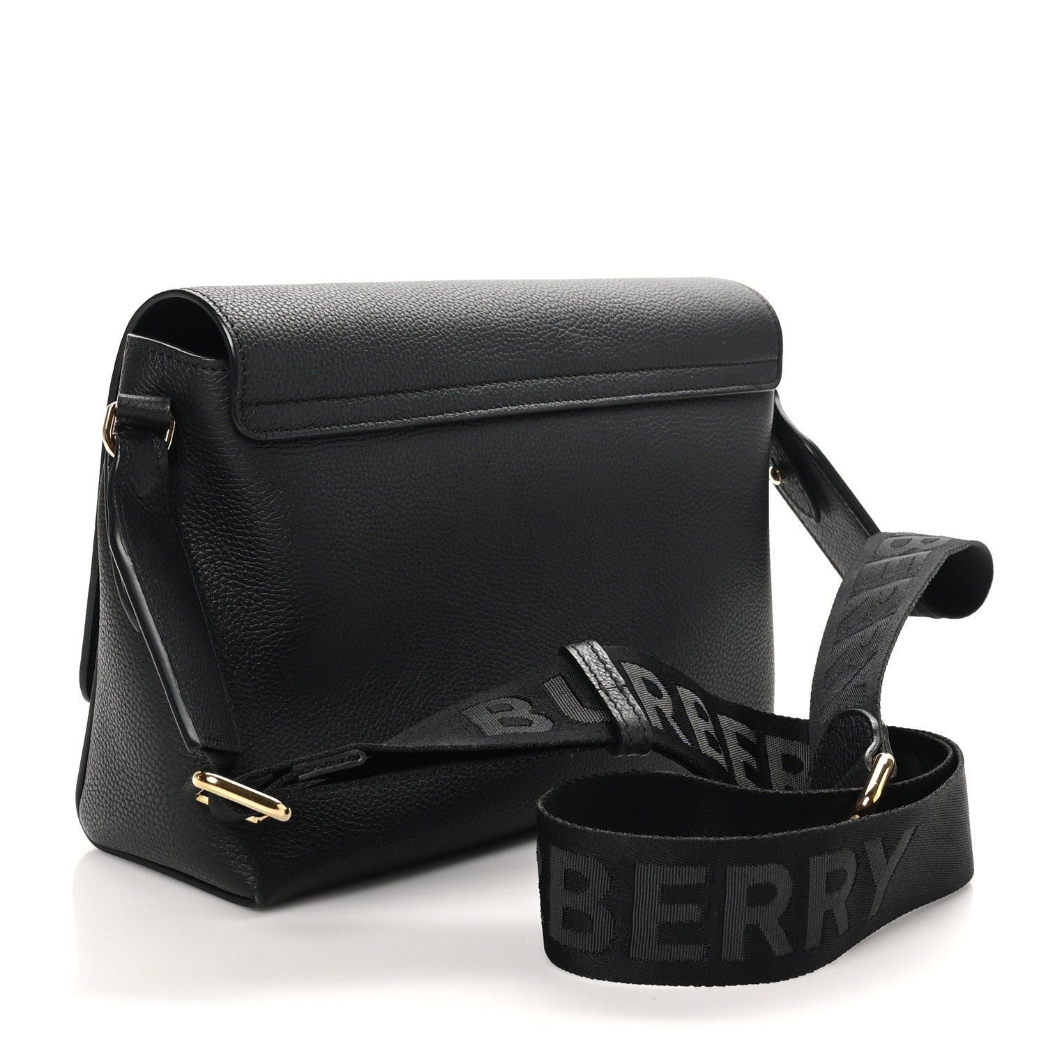 Burberry Grainy Calfskin Vintage Check Note Crossbody Bag Black 3 of 9