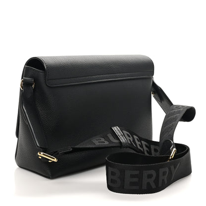 Burberry Grainy Calfskin Vintage Check Note Crossbody Bag Black 3 of 9