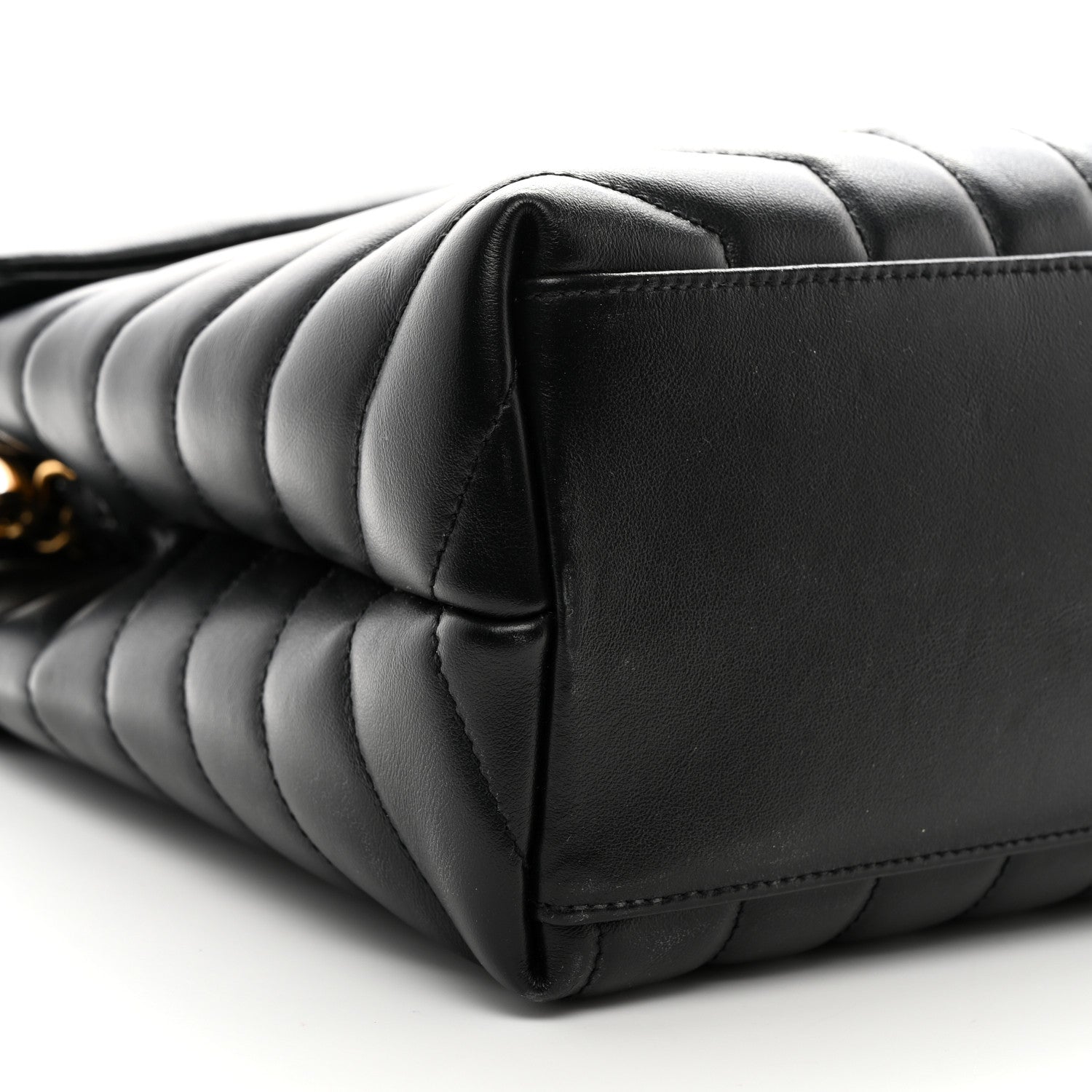 Saint Laurent Calfskin Y Quilted Monogram Medium Loulou Chain Satchel Black 10 of 11