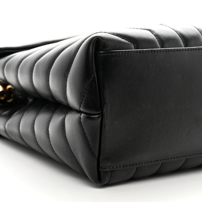 Saint Laurent Calfskin Y Quilted Monogram Medium Loulou Chain Satchel Black 10 of 11