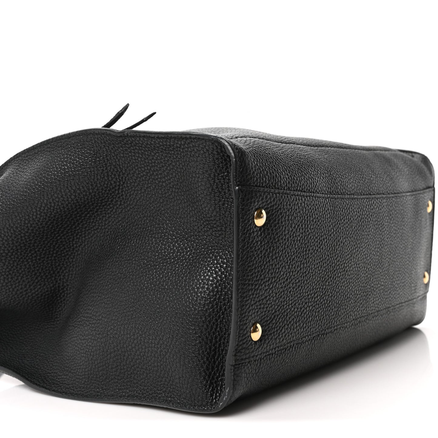 Hammered Calfskin Double Handle Large Amy Tote Black