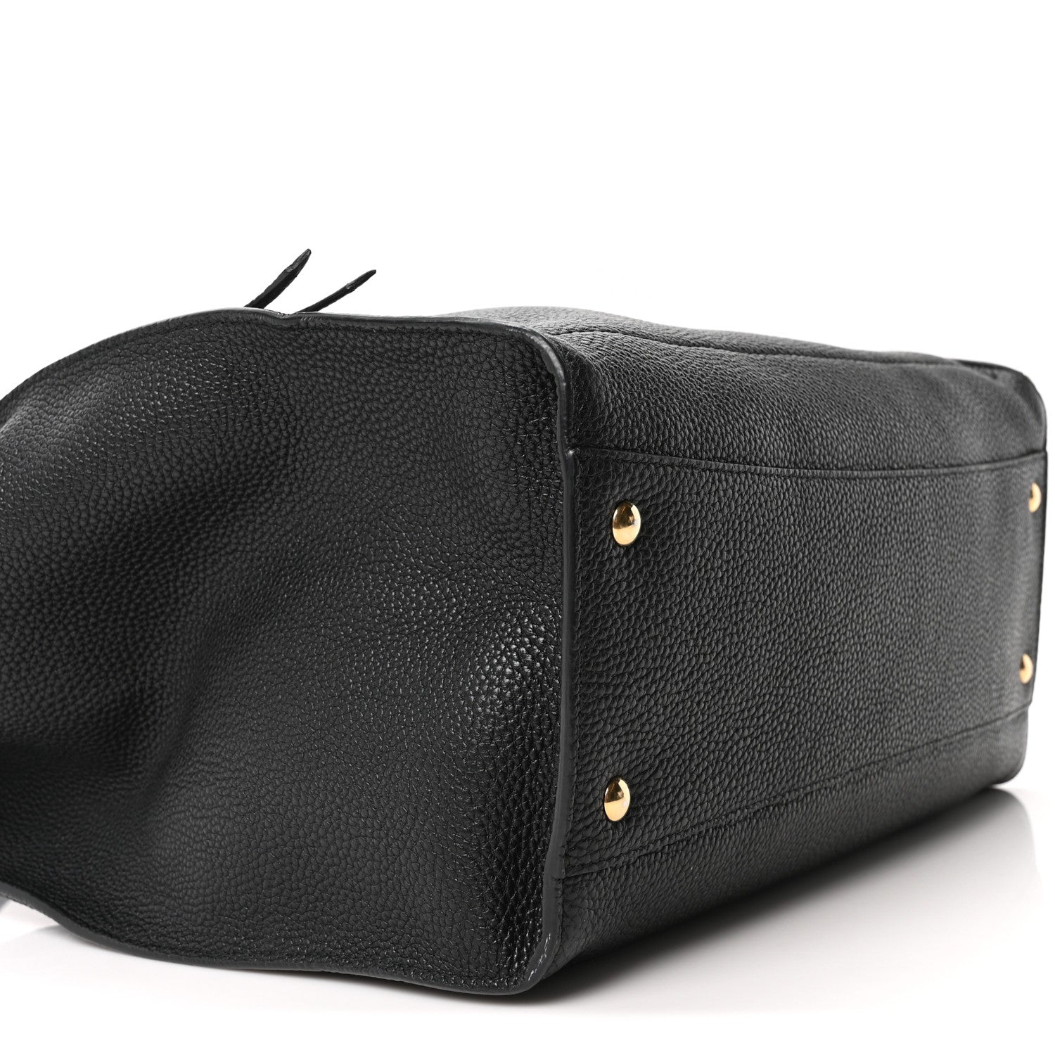 Salvatore Ferragamo Hammered Calfskin Double Handle Large Amy Tote Black 9 of 10