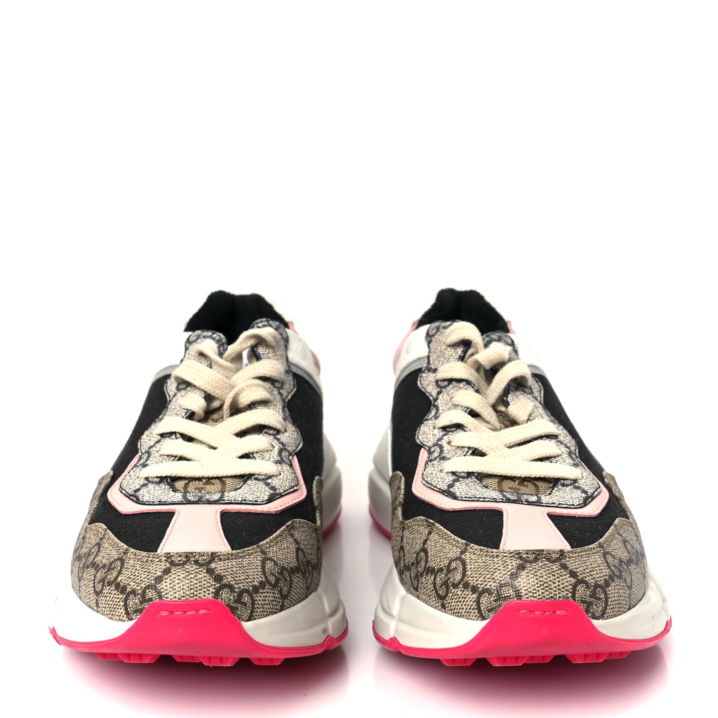 GG Supreme Monogram Mix Monogram Womens Rhyton Sneakers 38 London Blue Beige Pale Pink