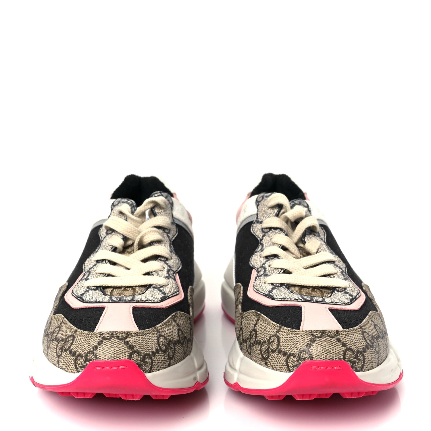 Gucci GG Supreme Monogram Mix Monogram Womens Rhyton Sneakers 38 London Blue Beige Pale Pink 3 of 9