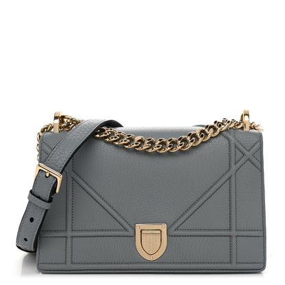 Christian Dior Grained Calfskin Small Diorama Flap Bag Denim 1 of 11