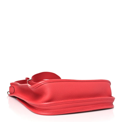 Hermes Taurillon Clemence EVELYNE III PM Rouge de Coeur 4 of 9