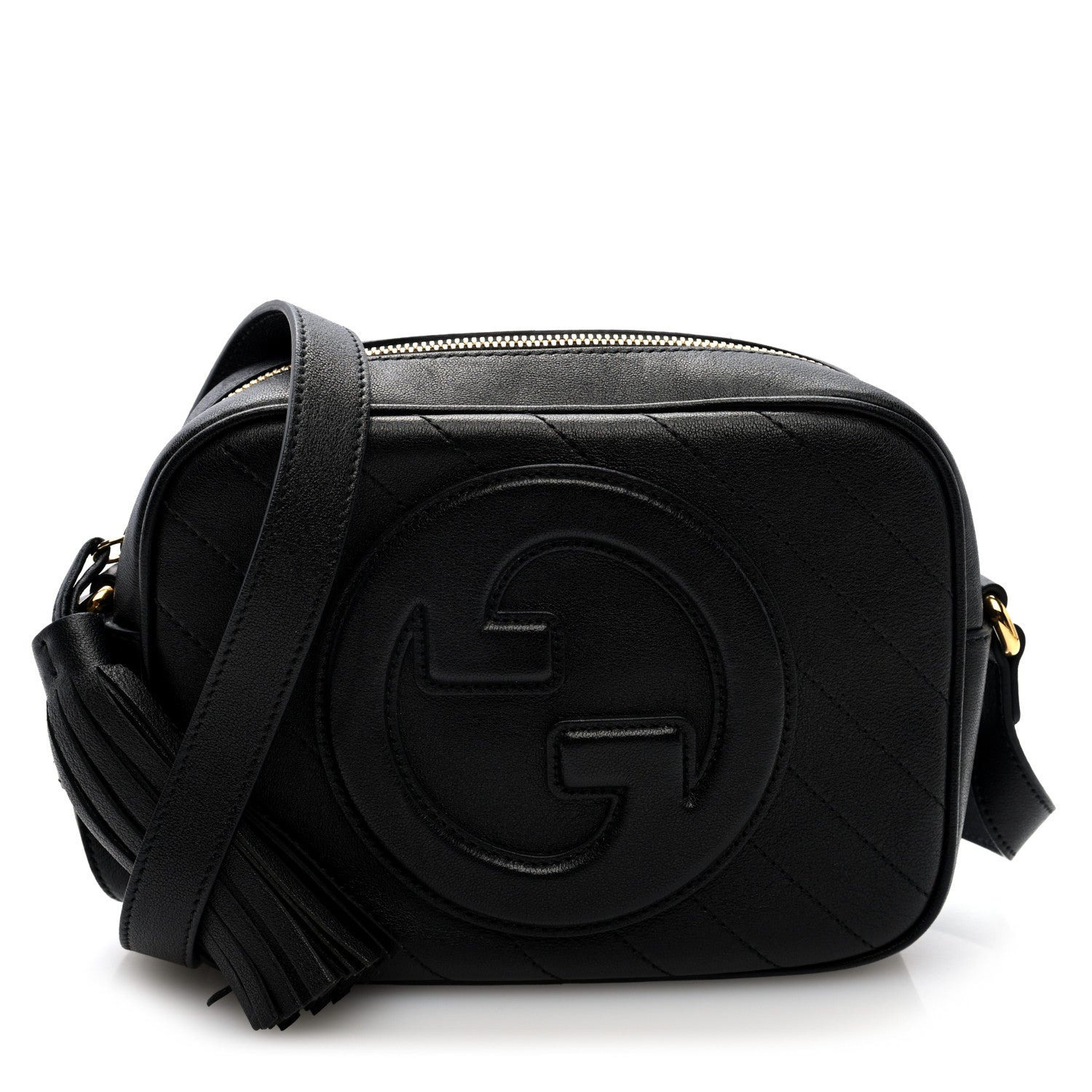 Gucci Sakai Be Green Calfskin Diagonal Stitched Small Blondie Shoulder Bag Black 1 of 9