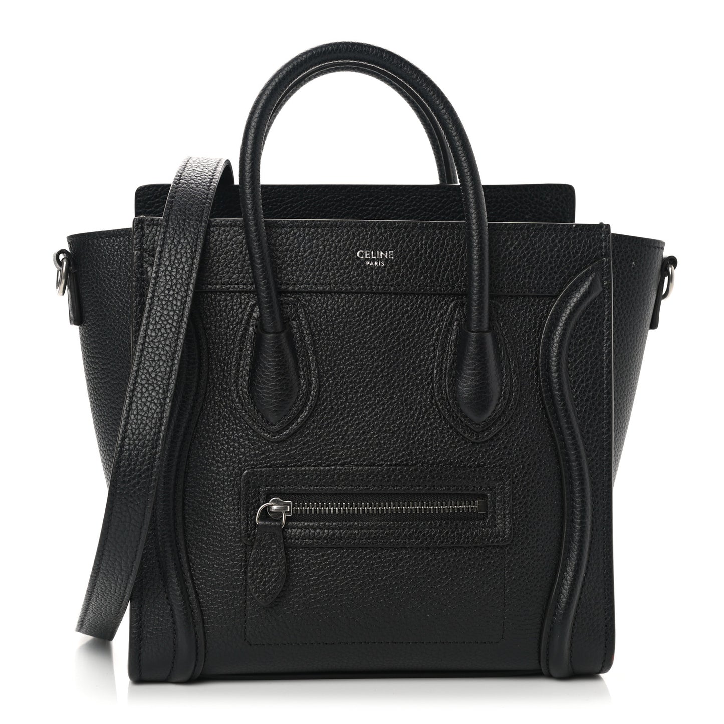 Drummed Calfskin Nano Luggage Black
