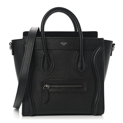 Celine Drummed Calfskin Nano Luggage Black 1 of 12