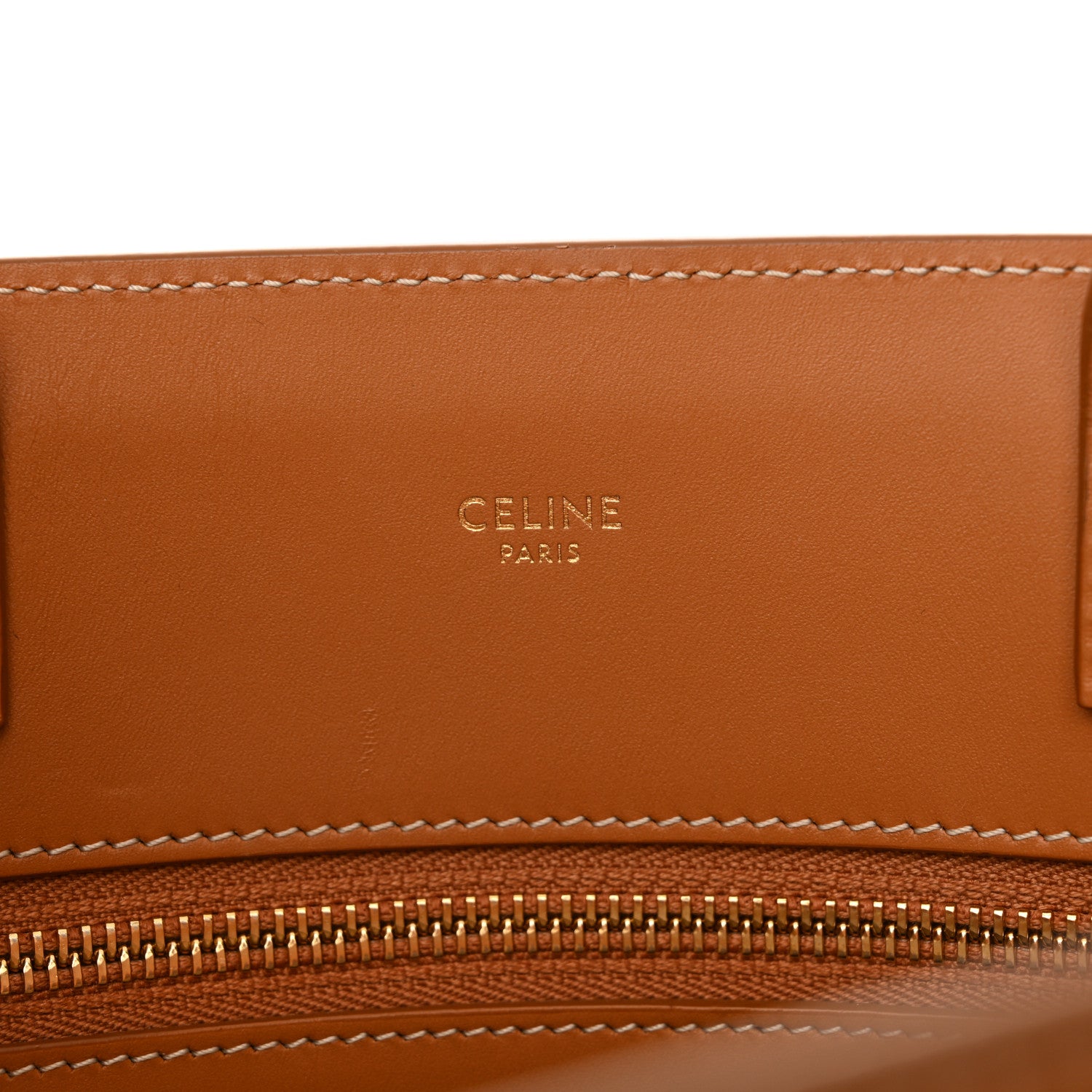 Celine Canvas Calfskin Logo Print Small Vertical Cabas Natural Tan 7 of 10