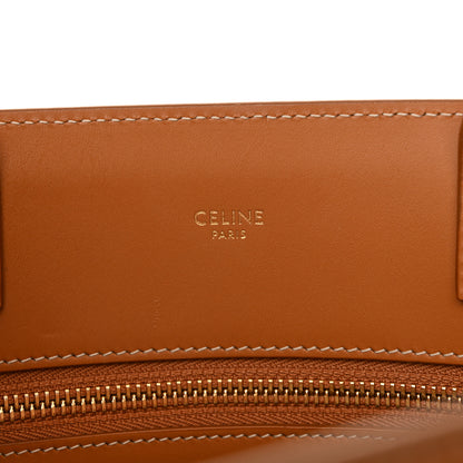 Celine Canvas Calfskin Logo Print Small Vertical Cabas Natural Tan 7 of 10