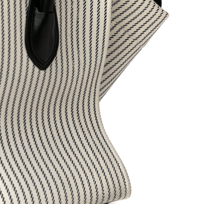 Celine Cotton Canvas Striped Medium Phantom Luggage White Navy 9 of 14
