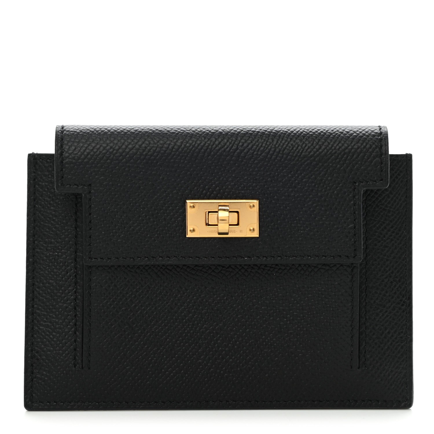 Hermes Epsom Kelly Pocket Compact Wallet Black 1 of 7