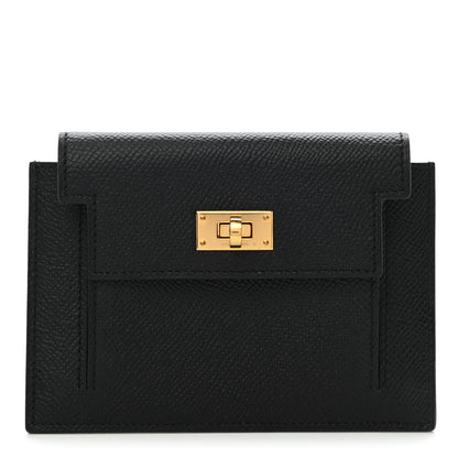 Hermes Epsom Kelly Pocket Compact Wallet Black 1 of 7