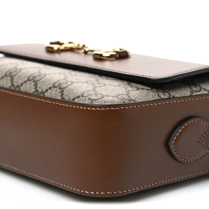 Gucci GG Supreme Monogram Small Horsebit 1955 Shoulder Bag Beige Brown Sugar 9 of 9