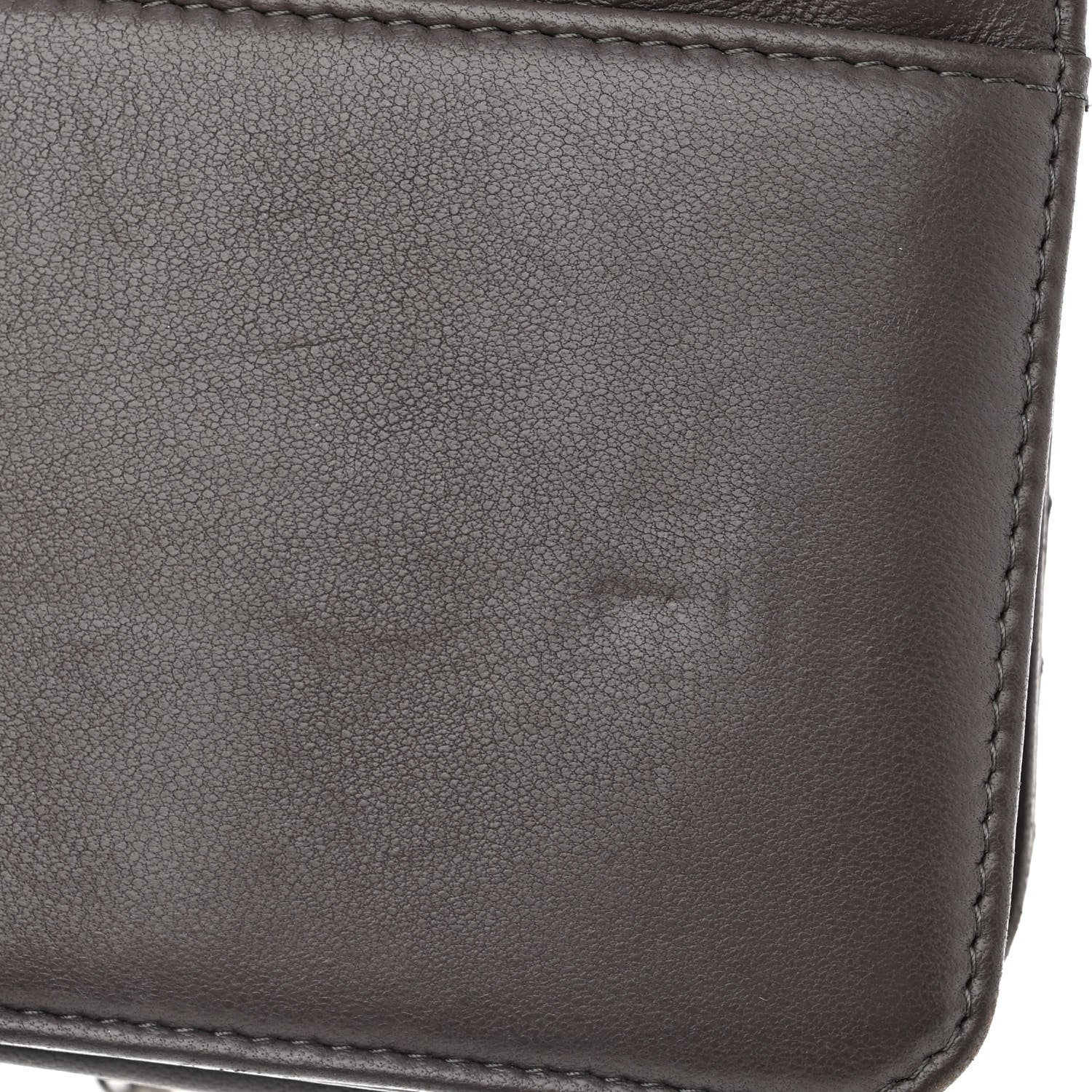 Chanel Distressed Patent Chevron Quilted CC Crossing Wallet On Chain WOC Grey 12 of 14
