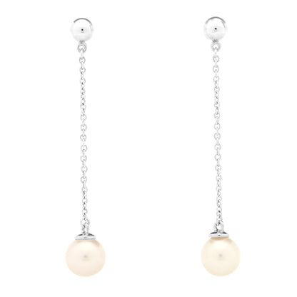Tiffany Sterling Silver Pearl Ziegfeld Drop Earrings 1 of 4