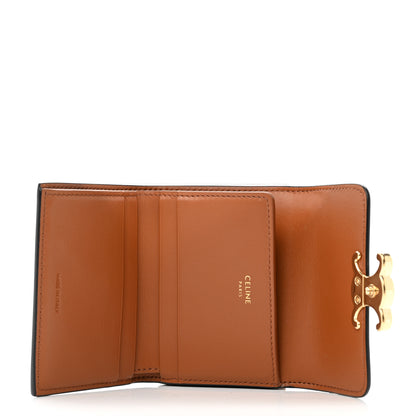 Celine Canvas Triomphe Compact Wallet Tan 5 of 8
