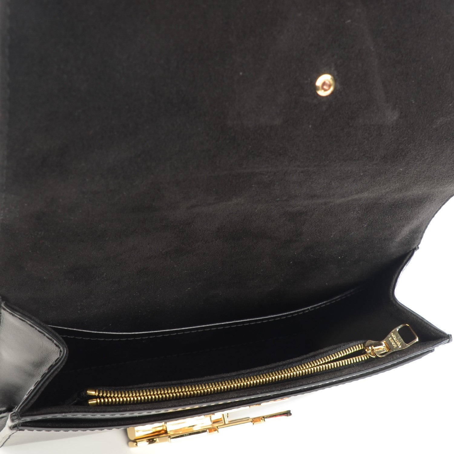 Louis Vuitton Calfskin Chain Louise MM Black 7 of 7