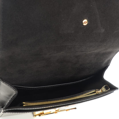 Louis Vuitton Calfskin Chain Louise MM Black 7 of 7