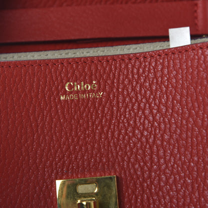 Chloe Grained Lambskin Mini Drew Shoulder Bag Plaid Red 8 of 9