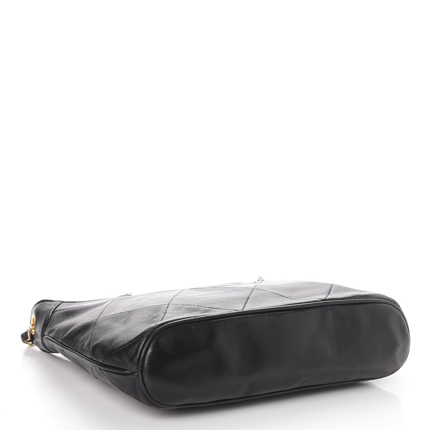 Lambskin Quilted Tassel Shoulder Bag Black