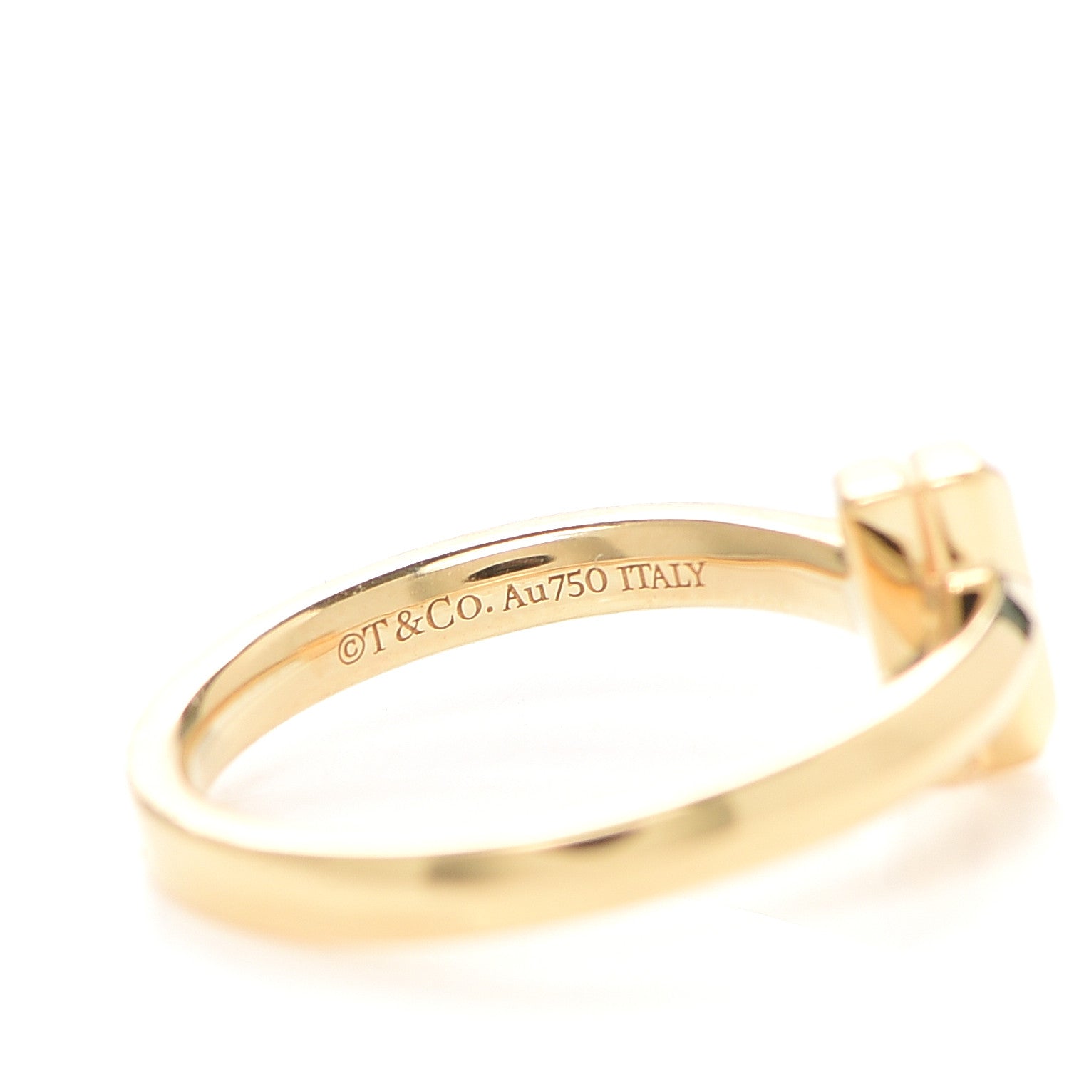 Tiffany 18K Yellow Gold Diamond T T1 Ring 51 5.75 4 of 5