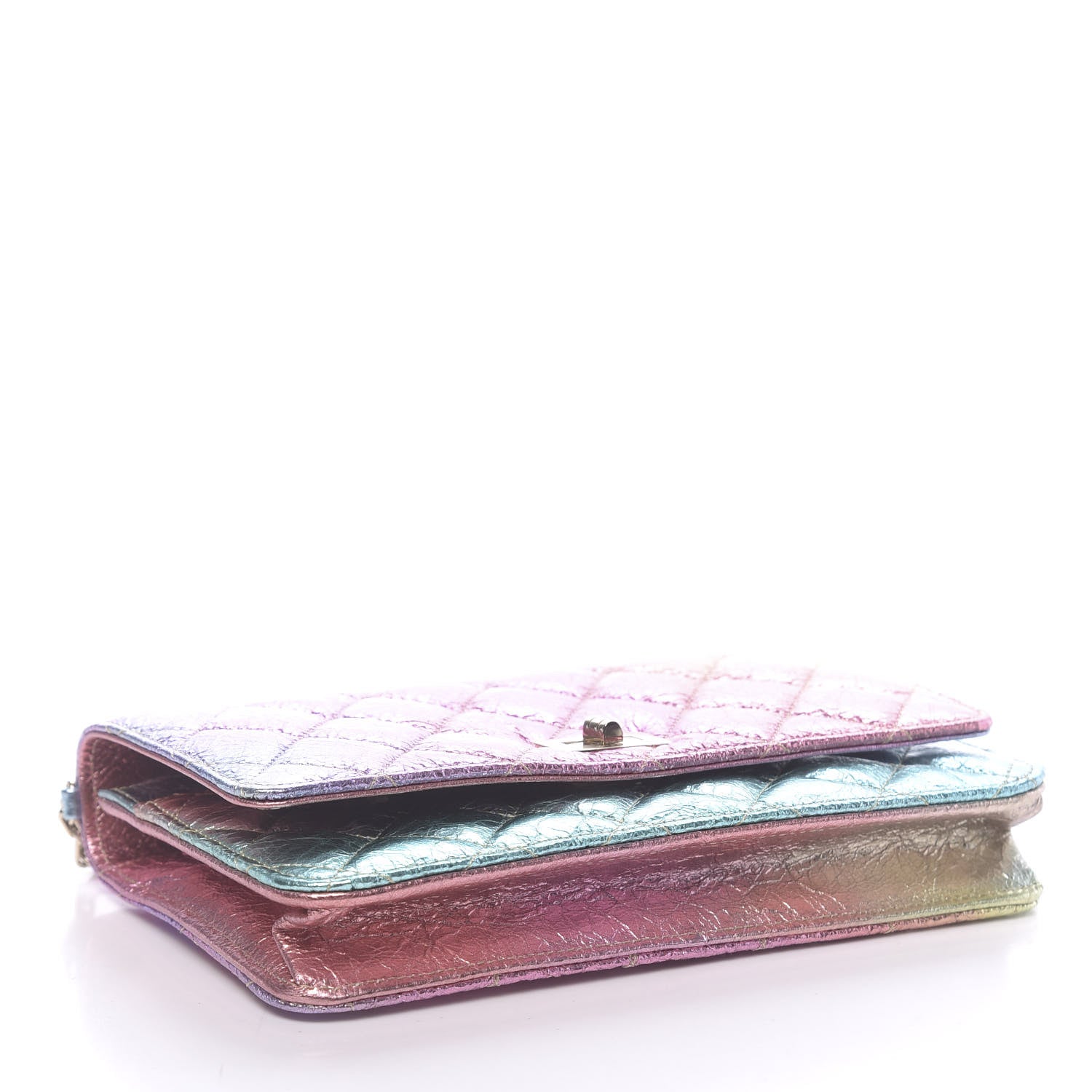 Chanel Metallic Goatskin Quilted 2.55 Reissue Wallet on Chain WOC Multicolor 4 of 12