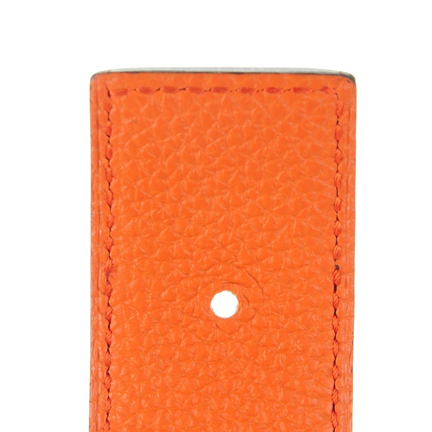 Hermes Box Togo 32mm Belt Strap 85 Chocolate Orange 4 of 6