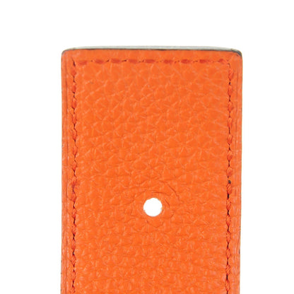 Hermes Box Togo 32mm Belt Strap 85 Chocolate Orange 4 of 6