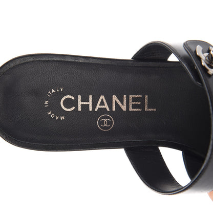 Chanel Calfskin CC Turnlock Mule Sandals 38 Black 7 of 9