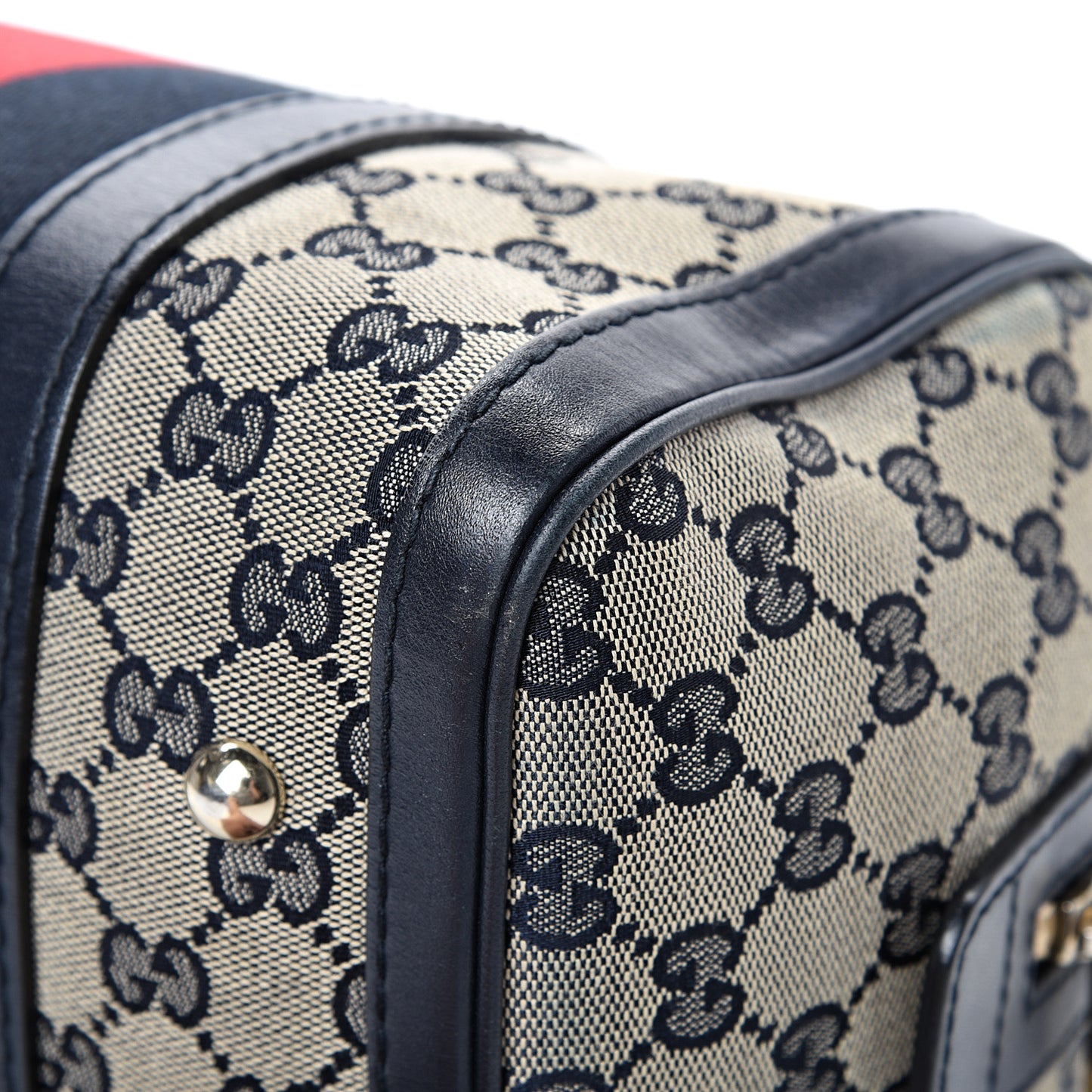 Monogram Vintage Web Small Boston Navy