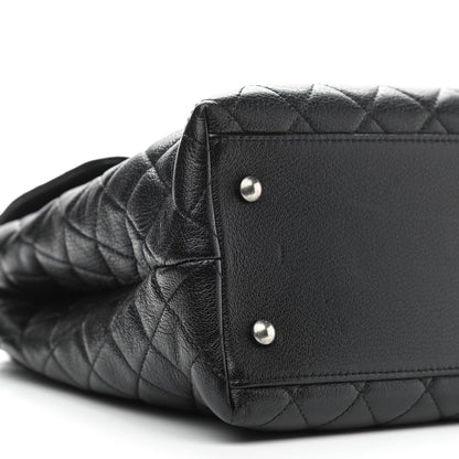 Chanel Goatskin Quilted Small CC University Shopping Tote Black 8 of 10