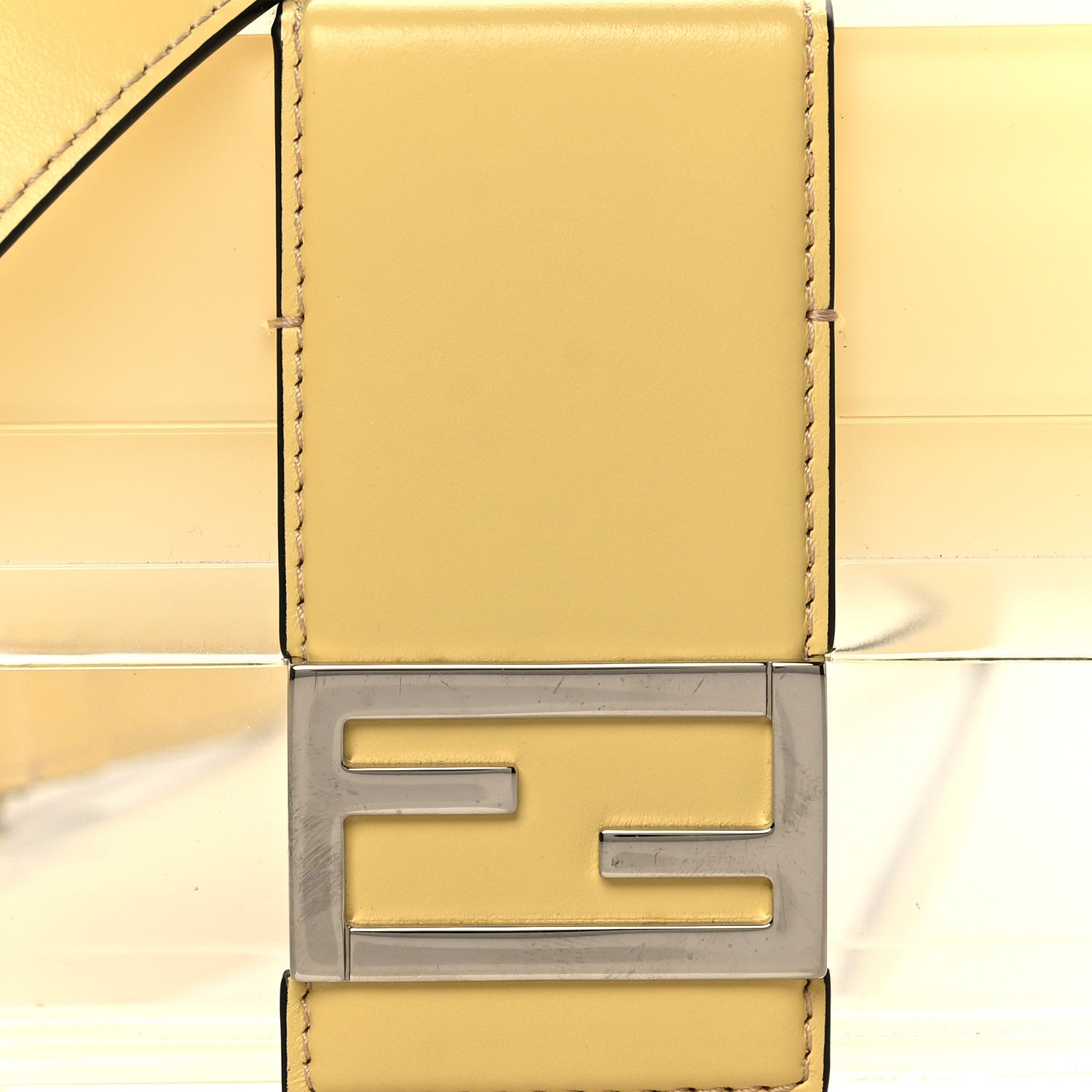 Fendi Plexiglass Vitello Cover Sfumato Mini Baguette Trunk Banana Transparent 7 of 10