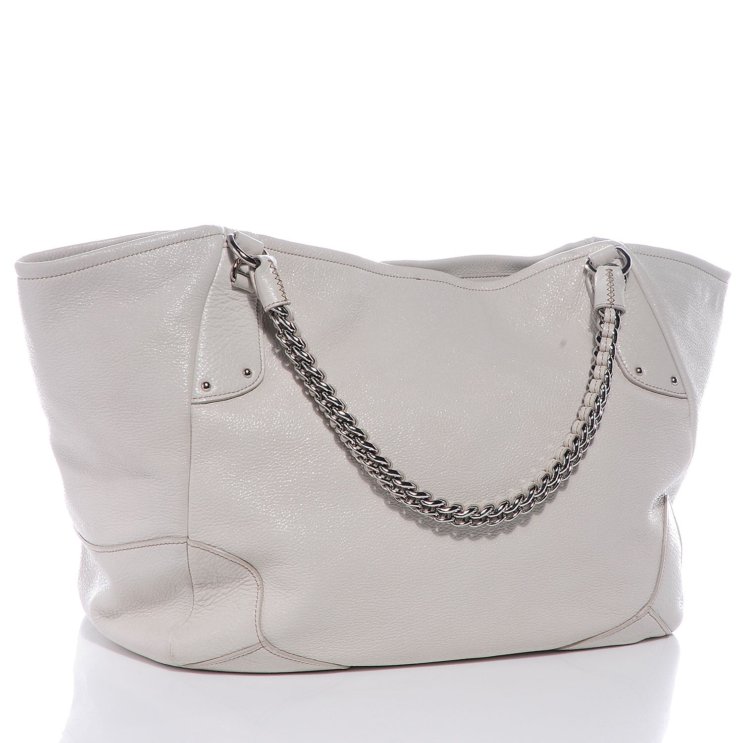Prada Cervo Lux Deerskin Chain Shoulder Bag Talco 3 of 14