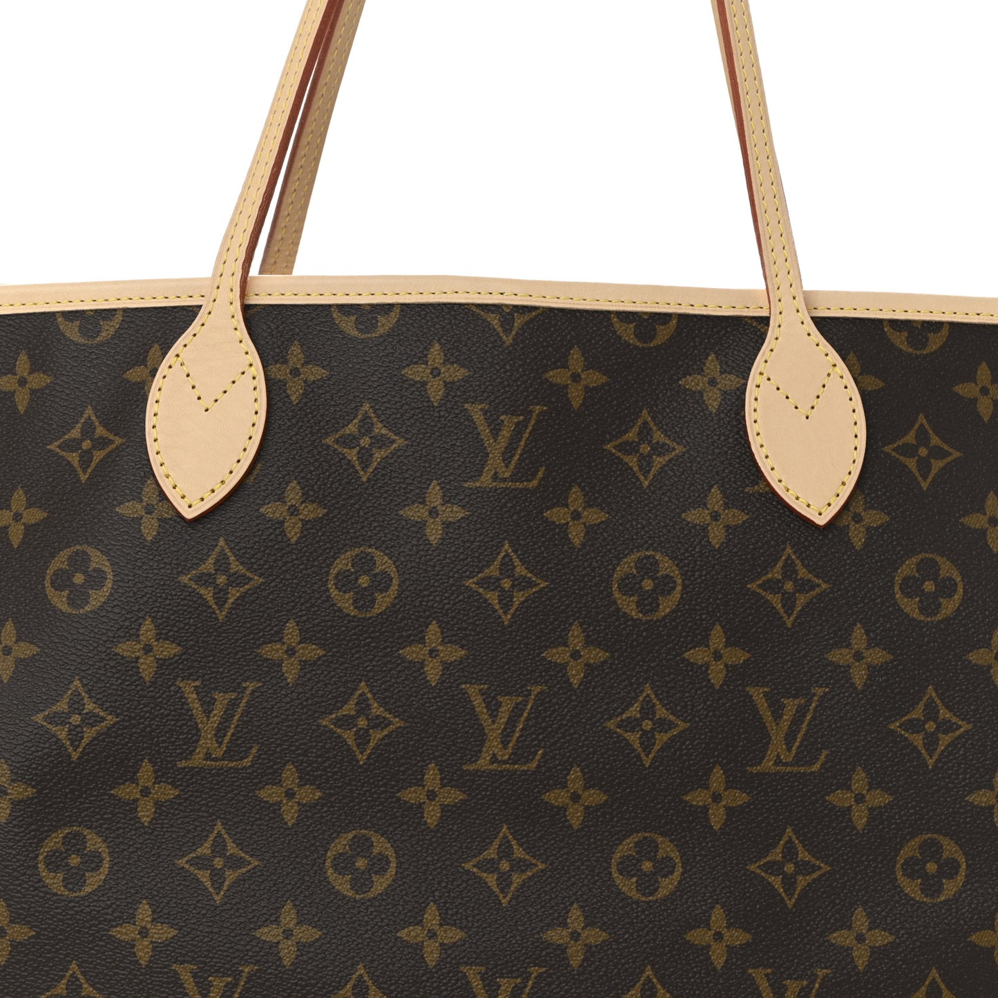 Monogram Stamped Inside Out Neverfull Bandouliere GM Beige