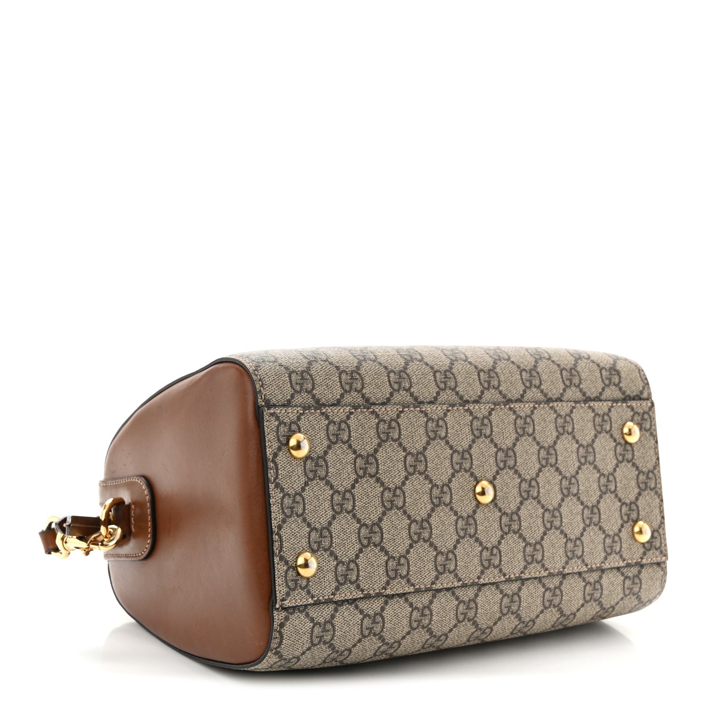 GG Supreme Monogram Cuoio Toscano Small Boston Beige Ebony Cuir