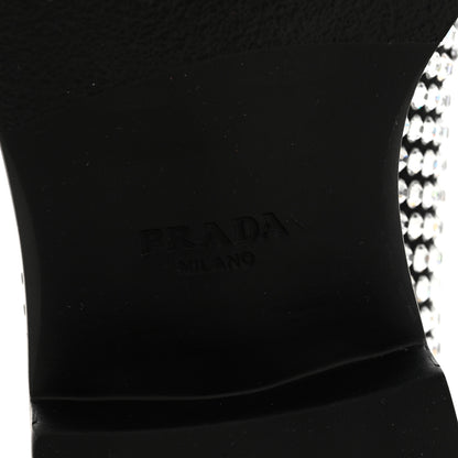 Prada Satin Crystal Metal Triangle Logo 50mm Loafers 37.5 Cristal 6 of 7