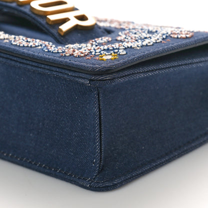 Christian Dior CHRISTIAN DIOR Denim Bead Embroidered J'Adior Chain Flap Bag Blue Multicolor 8 of 8
