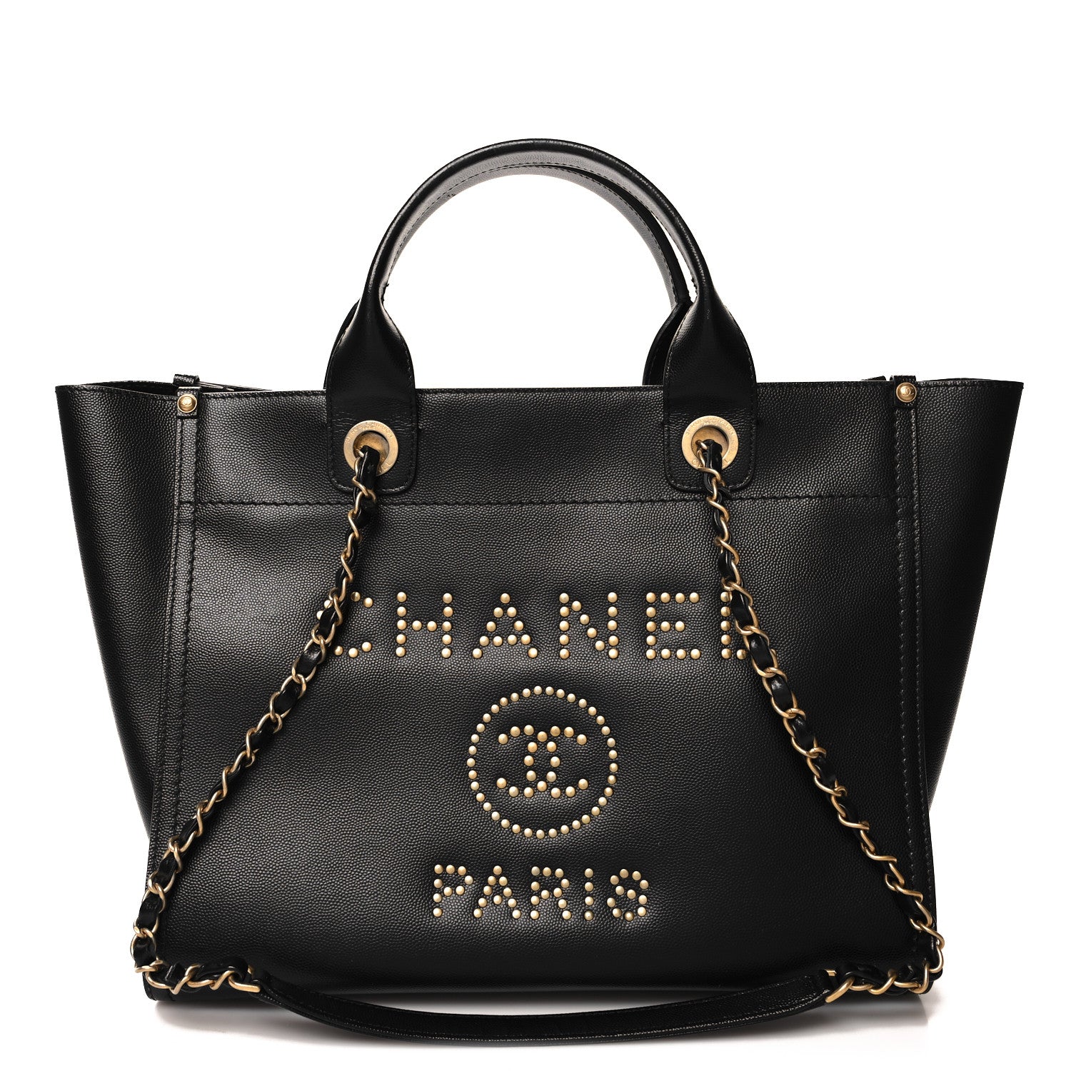 Chanel Caviar Medium Studded Deauville Tote Black 1 of 12